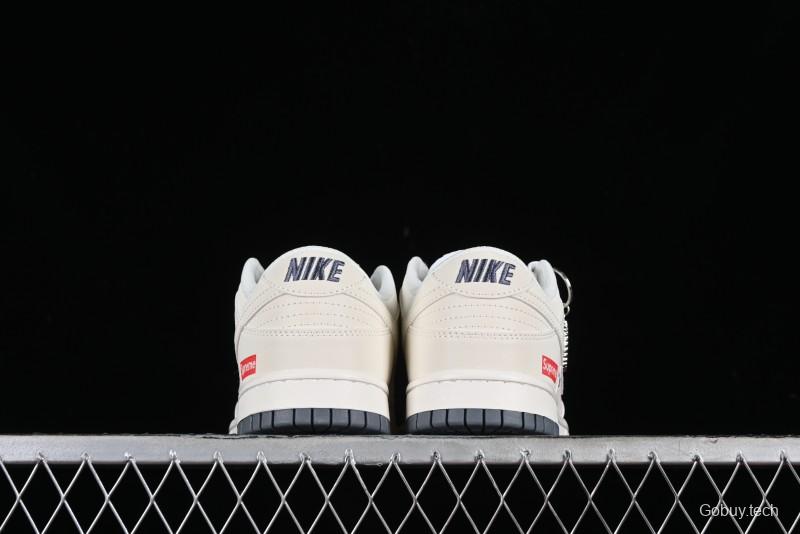 Nike SB Dunk Low Supreme Collaboration - Double Swoosh Anniversary Customized Low-Top Casual Sneakers - BB8675-105