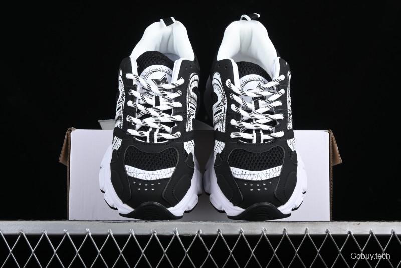 Dior Chrono Round Toe Lace-Up Lifestyle Casual Running Sneakers - 6865 BLACK WHITE