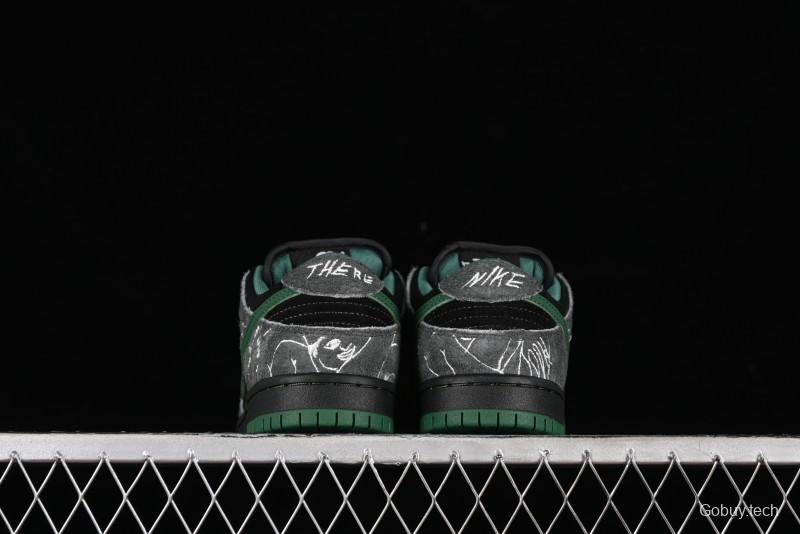 Nike There Skateboards x Nike SB Dunk Low Graffiti Art Style Collaboration SB Low Top Casual Skate Shoes - HF7743-001