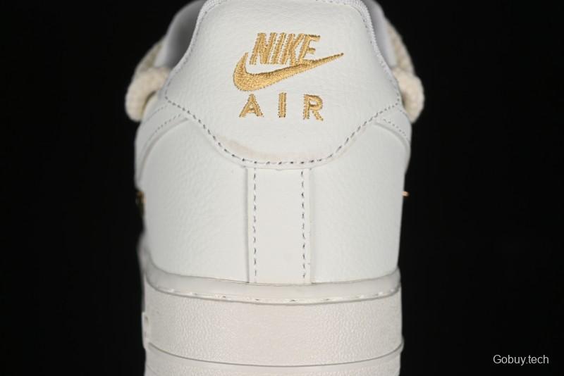 Nike Air Force 1 '07 Low Beige Deconstructed Swoosh Casual Sneakers - FX3654-111