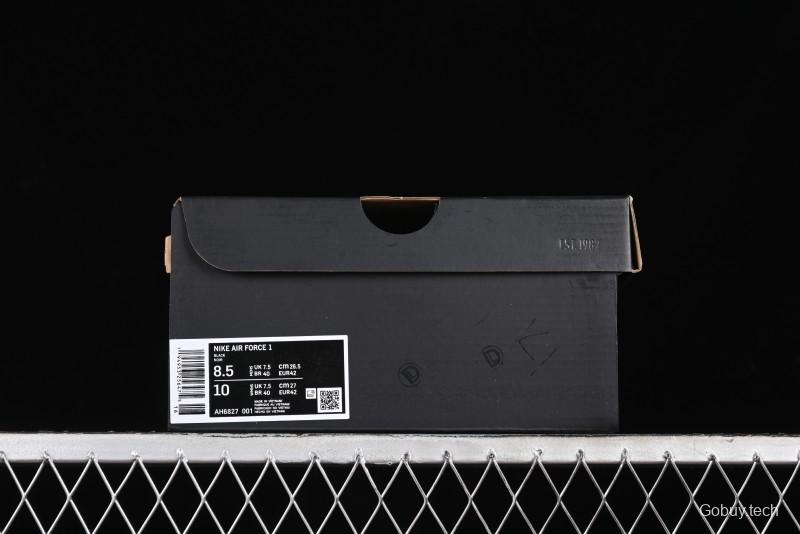 Nike Air Force 1 '07 Low Patent Leather All Black Casual Sneakers - AH6827-001