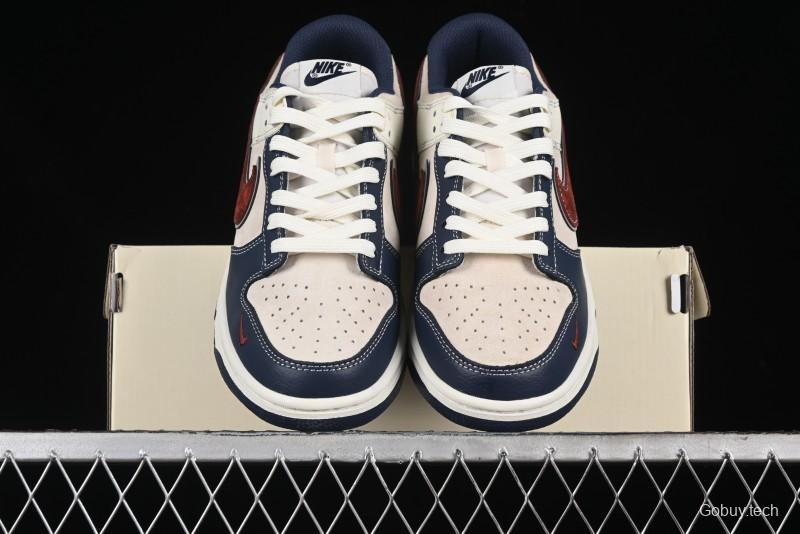 Nike SB Dunk Low The North Face Collaboration - Two-Tone Red Brown Swoosh Anniversary Custom Low-Top Casual Skate Shoes - DJ2024-036