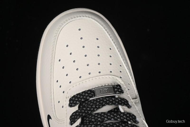 Nike Air Force 1 '07 Low Stussy Collaboration - White Black Low-Top Casual Sneakers - XZ3328-001