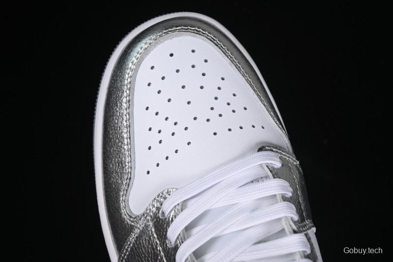 Nike Air Jordan 1 Mid Basketball Shoes Silver White - FN5031-100