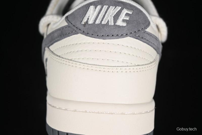 Nike SB Dunk Low Violent Bear Series - Lace-Up Beige with Grey Check - Anniversary Custom Edition Low-Top Casual Skate Shoes - SJ2068-289