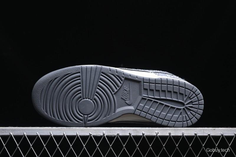 Nike SB Dunk Low Dior Collaboration - Woven Grey Check Anniversary High-End Custom Low-Top Casual Skate Shoes - YX5066-247