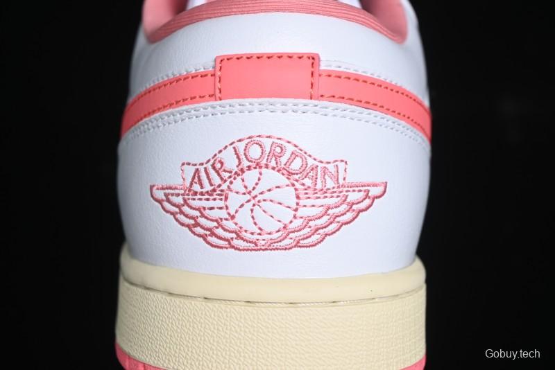 Nike Air Jordan 1 Low AJ1 White Pink Low-Top Casual Sneakers - DC0774-109