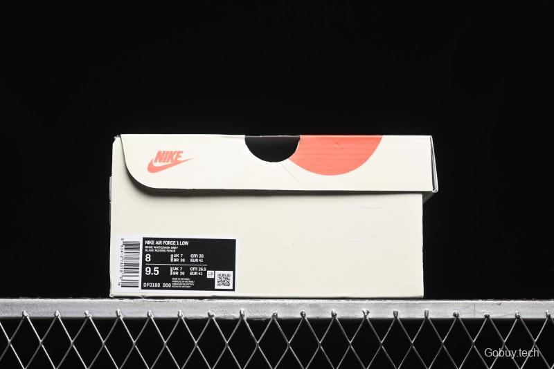 Nike Air Force 1 '07 Low Stussy Collaboration - Light Bone Shadow Low-Top Casual Sneakers - DF0180-008