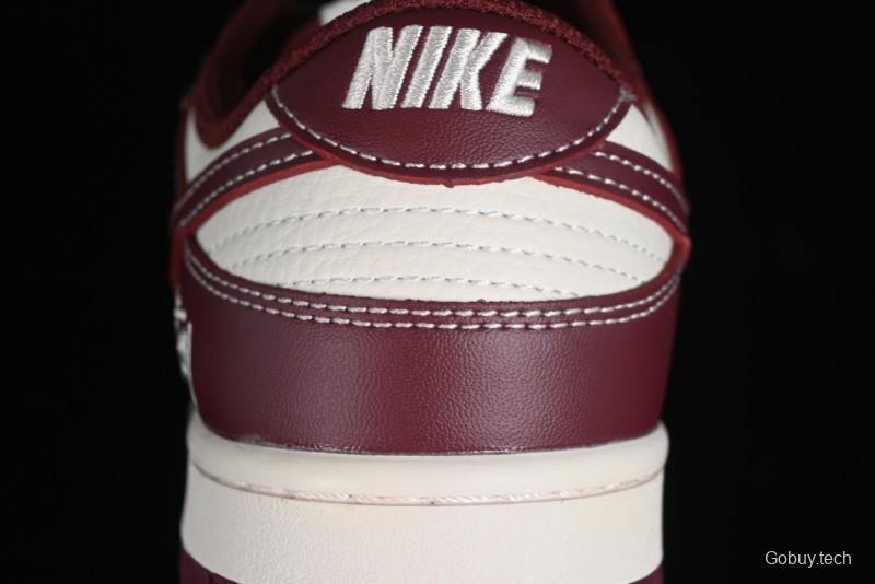 Nike SB Dunk Low Stussy Collaboration - Burgundy Starry Sky Anniversary High-End Custom Low-Top Casual Skate Shoes - BB9898-001
