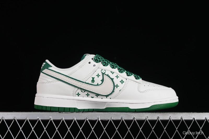 Nike SB Dunk Low LV Collaboration - Beige Green Violent Bear Anniversary High-End Custom Low-Top Casual Skate Shoes - SJ2068-241