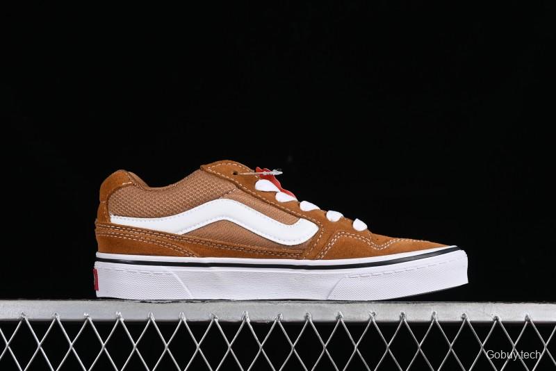 Vans Caldrone Classic American Retro Skate Shoes in Brown Orange - VN000CXZ1OU