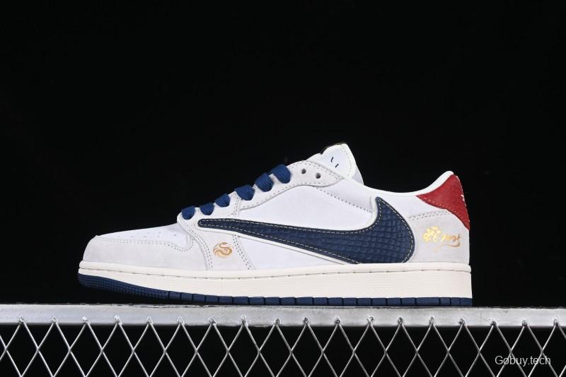 Nike Travis Scott x Fragment Design x Air Jordan 1 Low OG SP AJ1 Snake Year Limited Edition - XZ2025-168