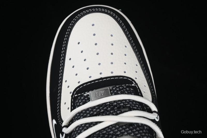 Nike Air Force 1 '07 Low Stussy Collaboration Black White Lace-Up Low-Top Casual Sneakers - SJ1198-108