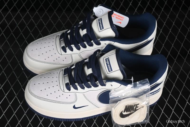 Nike Air Force 1 '07 Low Supreme Collaboration Navy Blue Line Low-Top Casual Sneakers - XZ6188-019