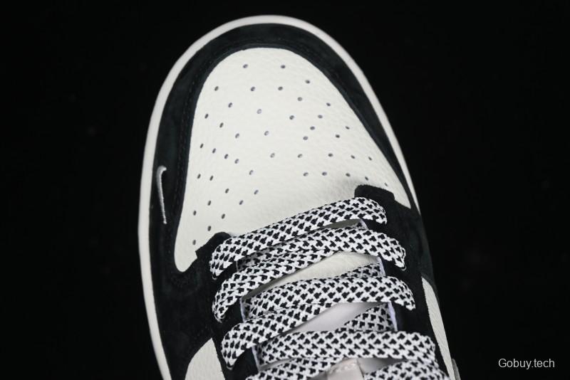 Nike SB Dunk Low Stussy Collaboration Zebra Black White Swoosh Anniversary Custom Low-Top Casual Skate Shoes - DJ2024-060