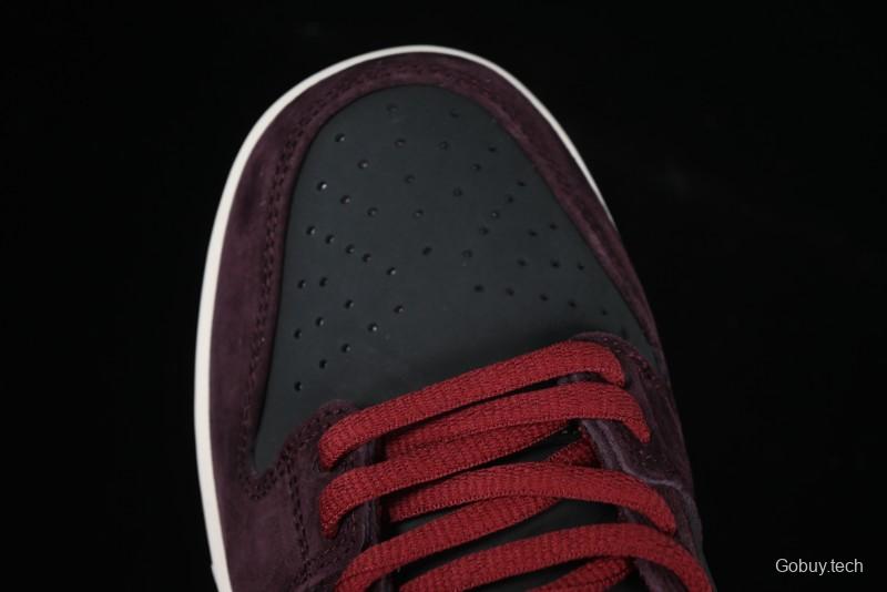 Nike SB Dunk Low "Dark Burgundy & Black" - Premium Suede Skate Shoes