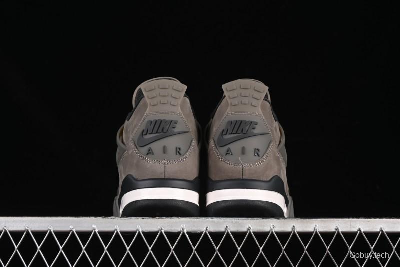 Nike Air Jordan 4 Retro Sneakers in Cave Stone Brown with Black Mesh and TPU Details - FV5029-200
