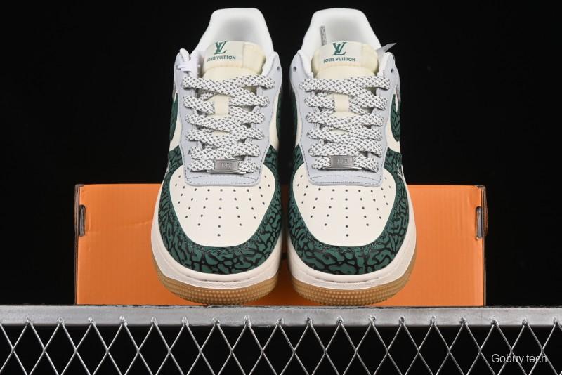 Nike Air Force 1 '07 Low LV Collaboration Green Stone Grain Gum Sole Casual Sneakers - ZH2598-306
