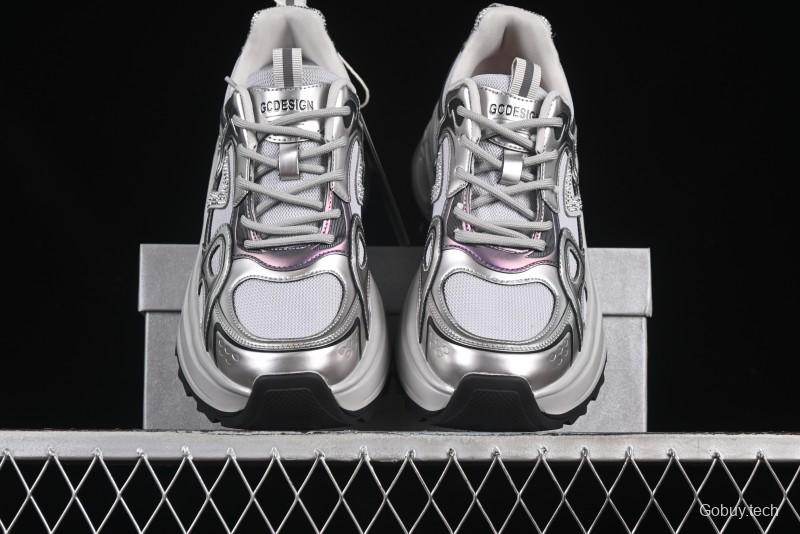 GG-CC 25ss New Platform Chunky Sneakers with 7CM Height Increase and Irregular Design - 668-2 Black