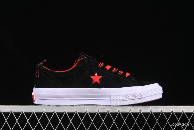 Converse One Star Low Top Casual Sneakers with Hello Kitty Collaboration - Pink Star and Embroidered Bow Design - 163904C