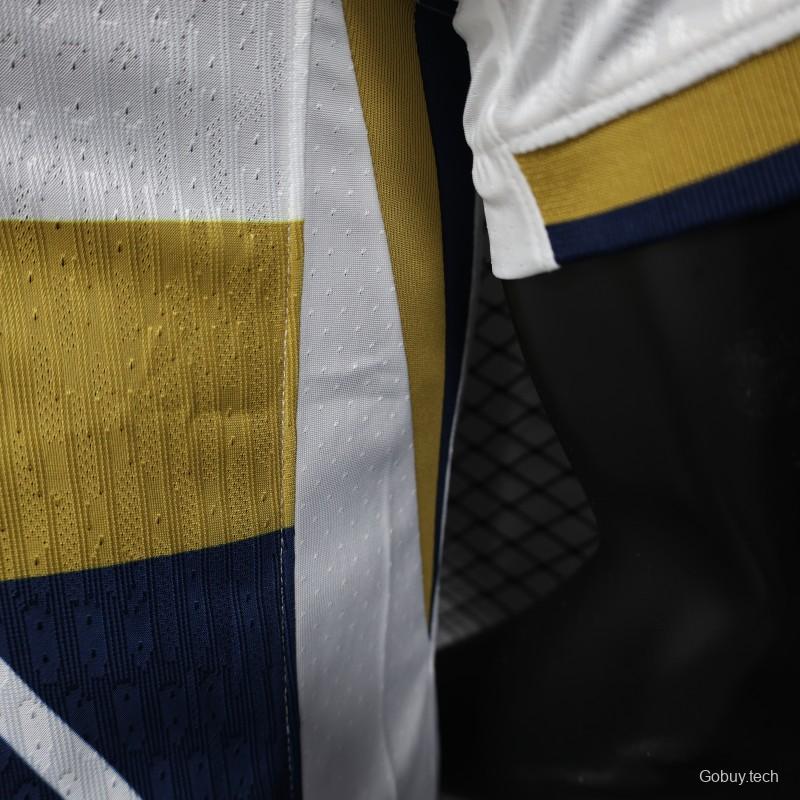 Player Version 25/26 Club America Away White with Navy and Gold Eagle Crest Jersey