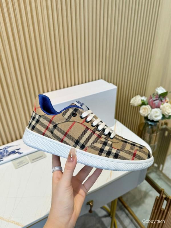 2024 Unisex Burberry Beige Black Cotton Casual Shoes MJ00320