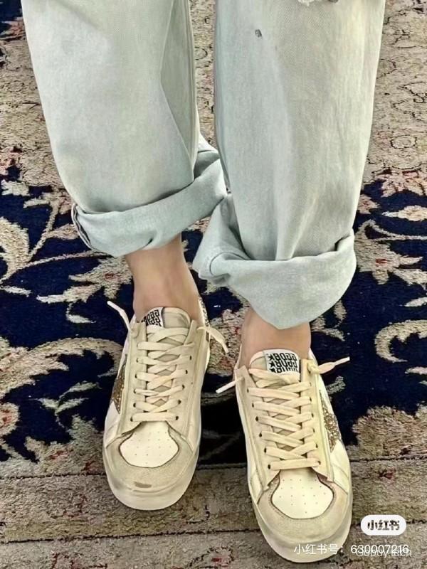 2024 Unisex GGDB White Beige Suede Leather Low-Top Sneakers MJ00260