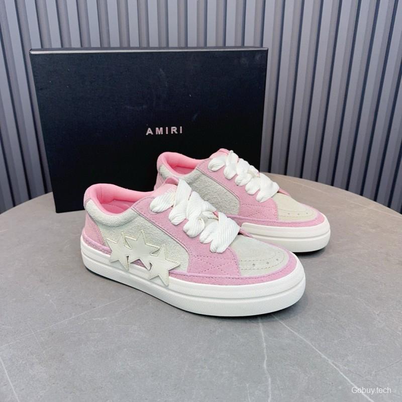 2024 Women Amiri Pink White Canvas Sneakers MJ00300