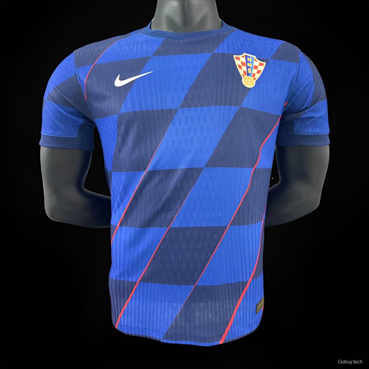 Player Version 2024 Croatia Away Blue Jersey