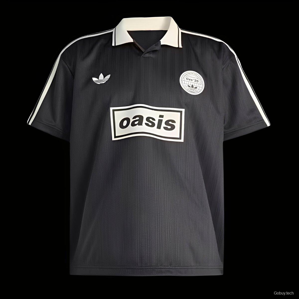 2025 Adidas x Oasis Tour Jacquard BLACK Jersey